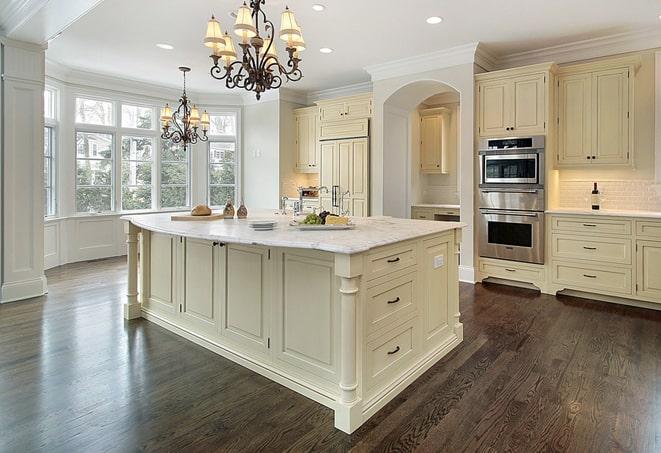 modern laminate floors in a well-lit living room in Colleyville